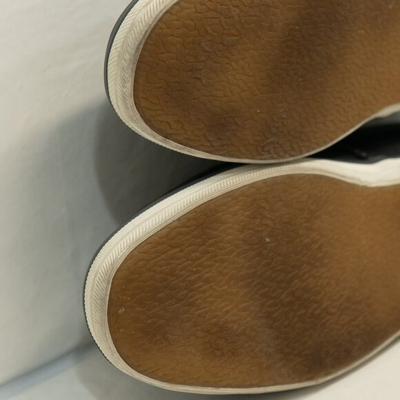 Keds Leather Sneaker Black Minimal Low Retro 60s Goth Lace Up Boat Classic Shoe - Picture 11 of 12